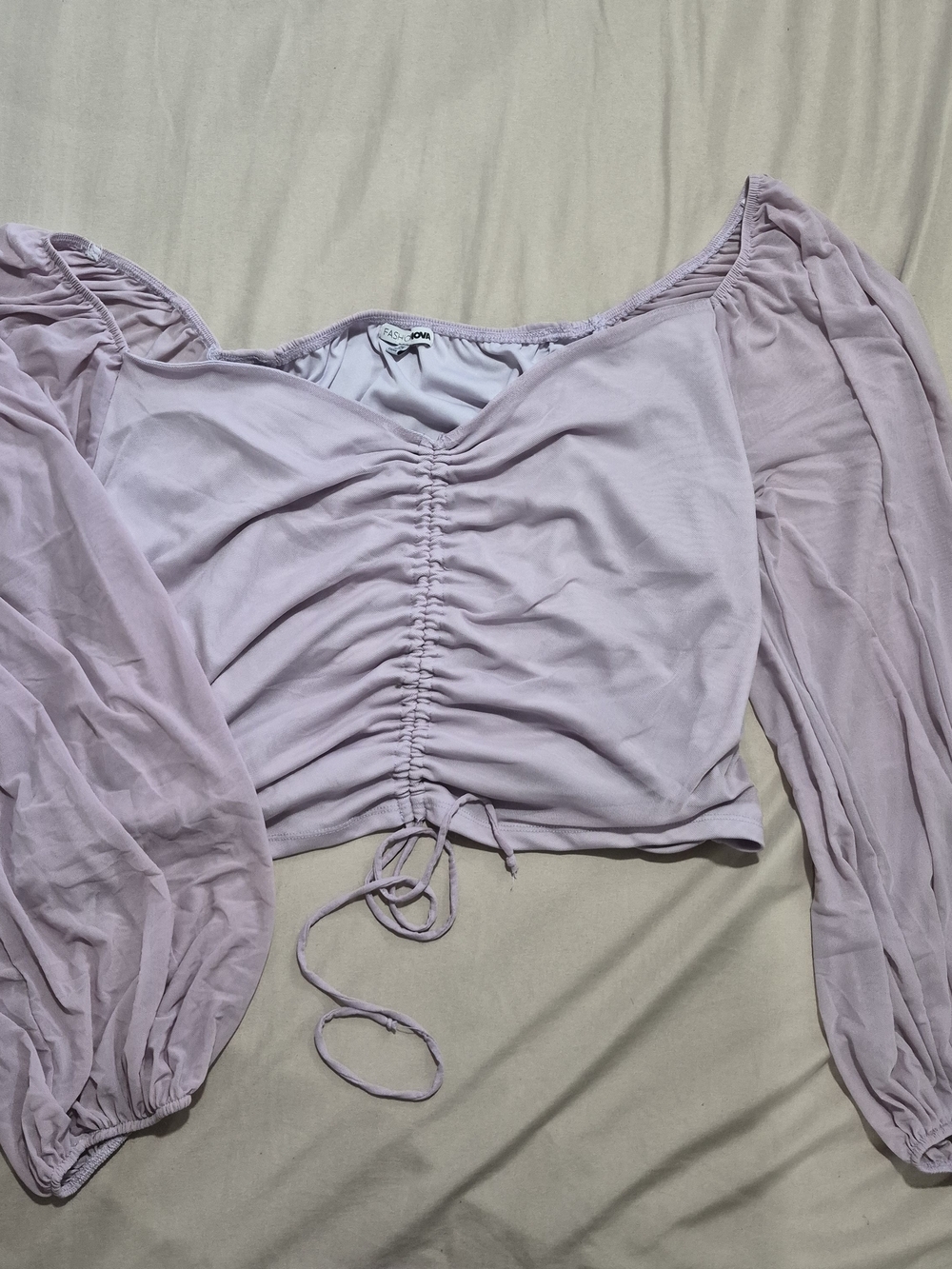 Light Lavender Ruched Off-Shoulder Top - Fashion Nova